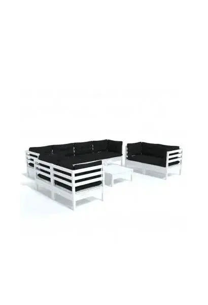VIDAXL 3096275 Set mobiliario de muebles fabricados en madera para jardines y terrazas en color blanco de vidaXL