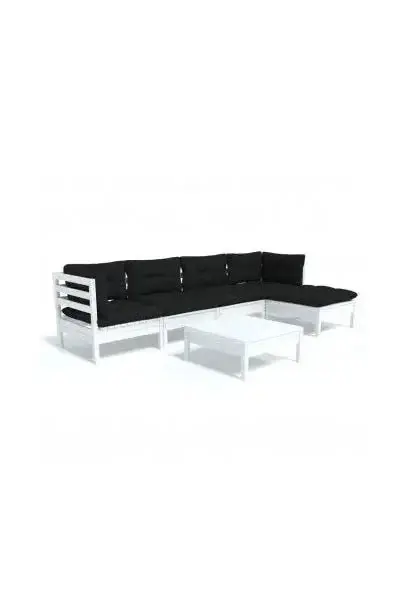 VIDAXL 3096365 Conjunto de muebles para exterior gris antracita y blanco de madera de pino maciza de vidaXL
