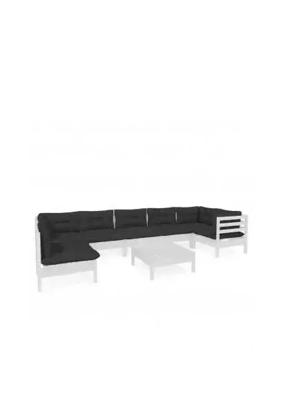 VIDAXL 3096437 Set de muebles modulares de 8 piezas de madera de pino blanco y cojines de color antracita de vidaXL