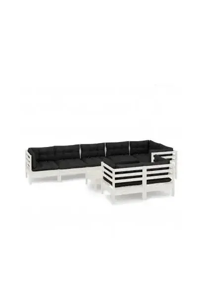 VIDAXL 3096509 Conjunto de sofás con una mesa de centro y cojines en color antracita para el jardín de vidaXL