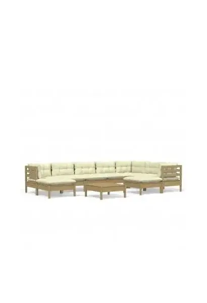 VIDAXL 3096716 Conjunto de muebles con cojines modernos para el jardín fabricado en pino miel de vidaXL