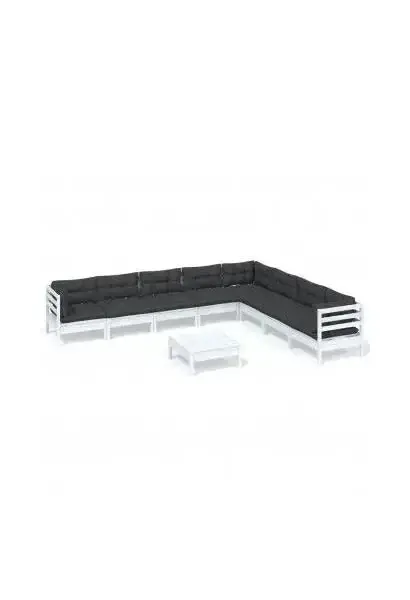VIDAXL 3096810 Conjunto de sofás con un diseño modular con una mesa de centro en color blanco de vidaXL