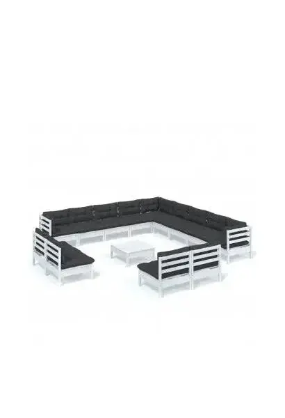 VIDAXL 3096894 Conjunto de muebles exteriores para terrazas y jardines en color gris antracita y blanco de vidaXL