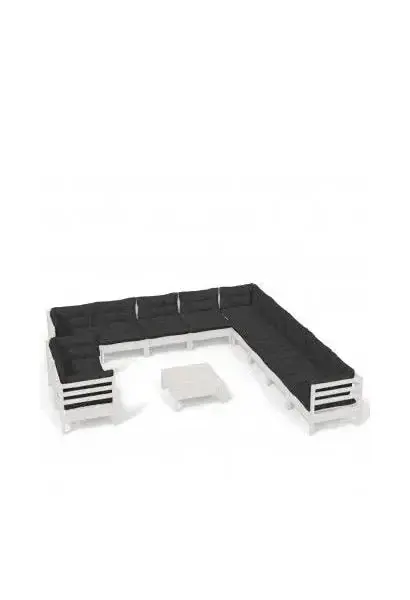 VIDAXL 3096930 Set de muebles de jardín hecho de madera de pino gris antracita 12 piezas de vidaXL