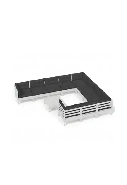 VIDAXL 3097002 Set de muebles de jardín de madera de pino color gris antracita 11 piezas de vidaXL