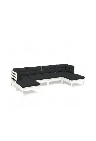 VIDAXL 3097080 Conjunto de muebles para exterior blanco y gris antracita de madera de pino maciza de vidaXL