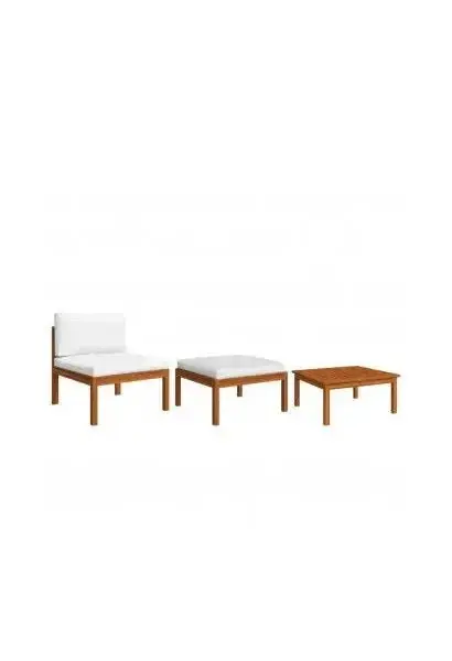 VIDAXL 312425 Set de muebles de jardín de 3 piezas de madera maciza de acacia y cuerda de vidaXL