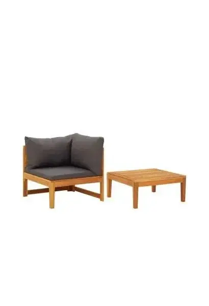VIDAXL 316321 Pack de muebles para jardín fabricados en madera de acacia de un acabado en aceite color gris oscuro de vidaXL