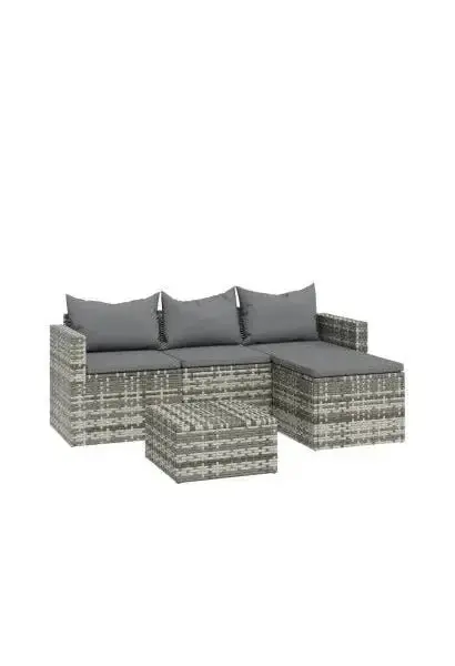VIDAXL 362331 Juego de muebles de jardín fabricado en ratán con un acabado en color gris de vidaXL