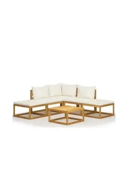 VIDAXL 45915 Conjunto de muebles de madera de acacia para jardín de 6 piezas con cojines de vidaXL