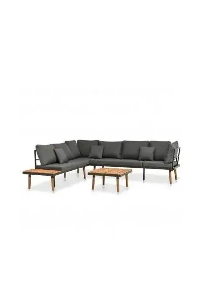 VIDAXL 46465 Conjunto para exterior de sofá y mesa fabricada de madera en color gris oscuro de vidaXL