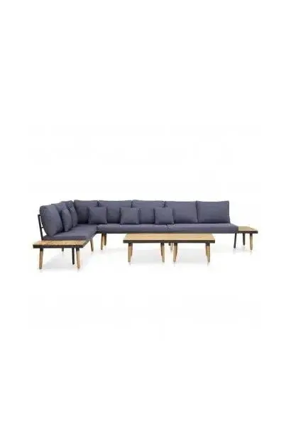 VIDAXL 46483 Conjunto mobiliario para jardines y terrazas con un diseño moderno en color gris oscuro de vidaXL