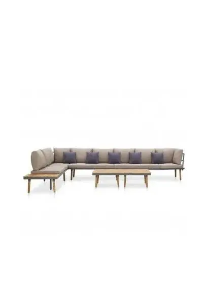VIDAXL 46484 Conjunto de sofá para jardines con un diseño moderno en color marrón y gris de vidaXL