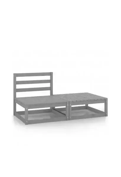VIDAXL 805697 Conjunto de mubles para jardín de madera maciza de pino con un acabado de color gris de vidaXL
