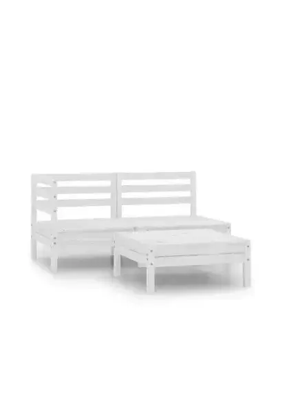 VIDAXL 806598 Juego de muebles para jardín elaborado con madera maciza de pino en color blanco de vidaXL