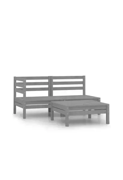 VIDAXL 806599 Juego de muebles para jardín elaborado con madera maciza de pino en color gris de vidaXL