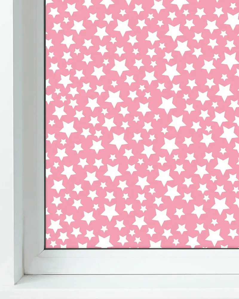Vinilo para Ventanas Estrellas Rosa
