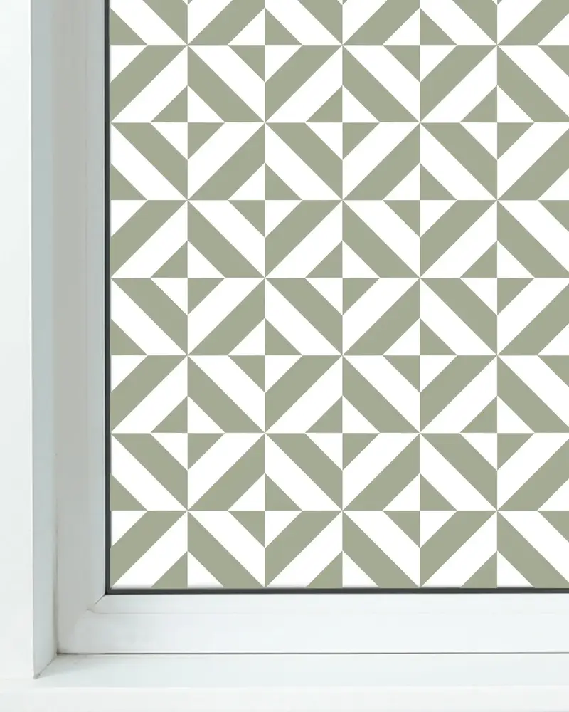 Vinilo para Ventanas Geometría Verde