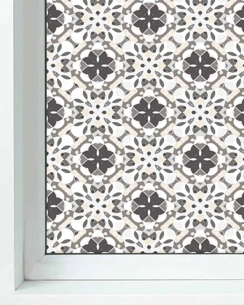 Vinilo para Ventanas Hidráulico Oriental Mosaico Gris