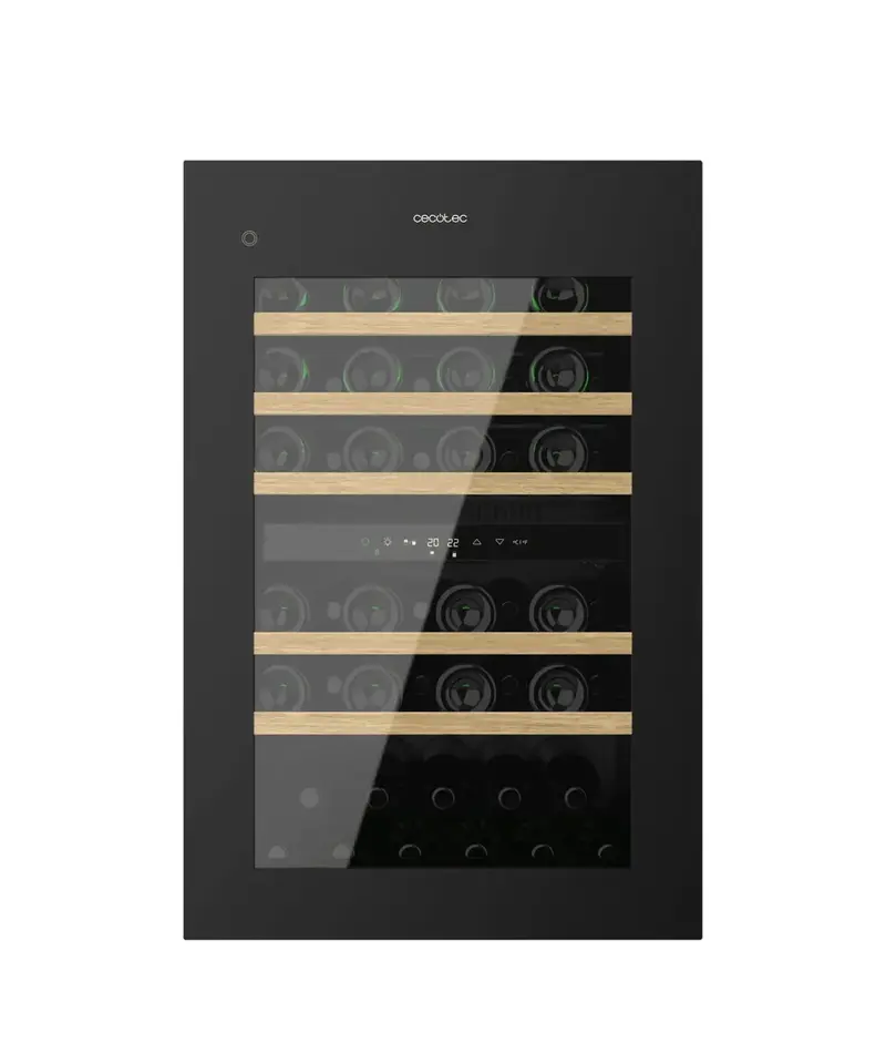 Vinoteca Integrable Dual Zone 57 Botellas con Compresor Silencioso y Luz LED de Cecotec