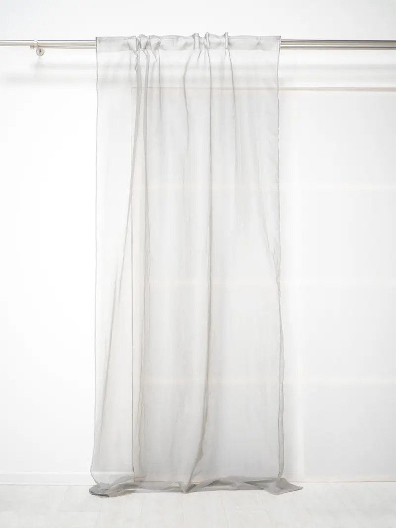 Visillo transparente monocolor Gris