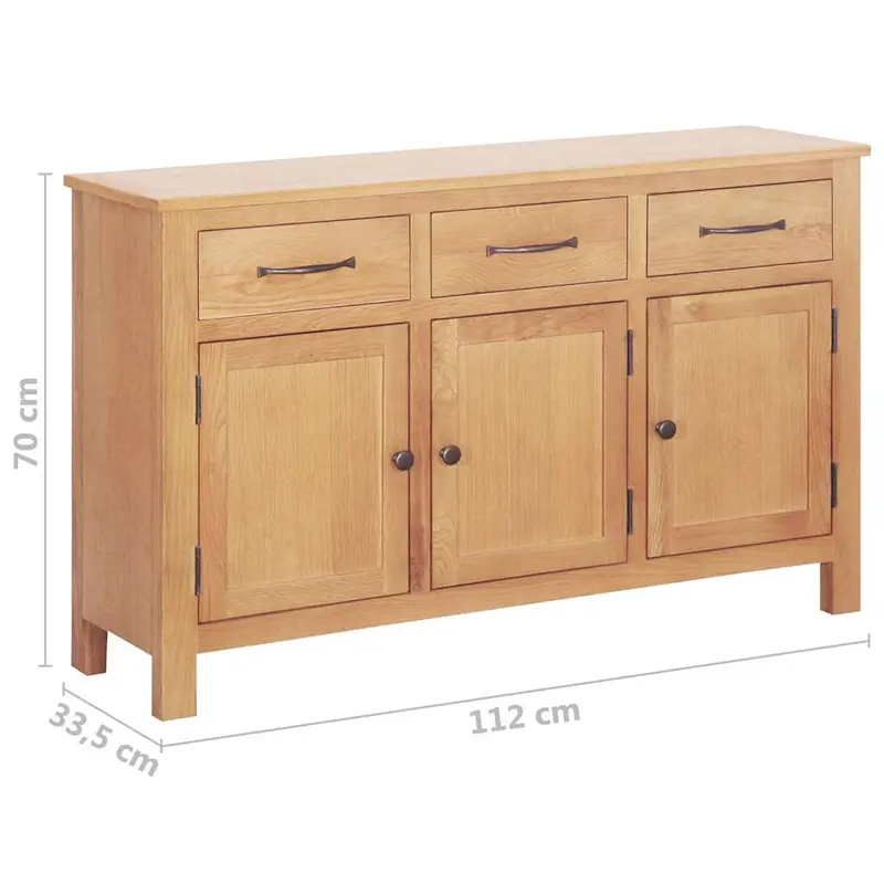 Vitrina Marrón 112 x 33.5 x 70 cm Madera de roble sólida