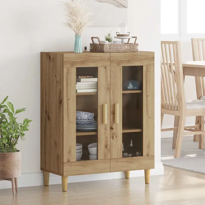 Vitrina Roble artesanal 69,5 x 34 x 90 cm Madera contrachapada