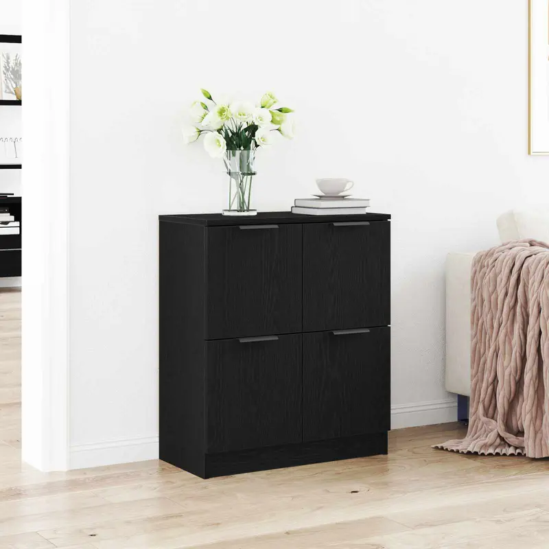 Vitrina Roble Negro 60 x 30 x 70 cm Madera contrachapada
