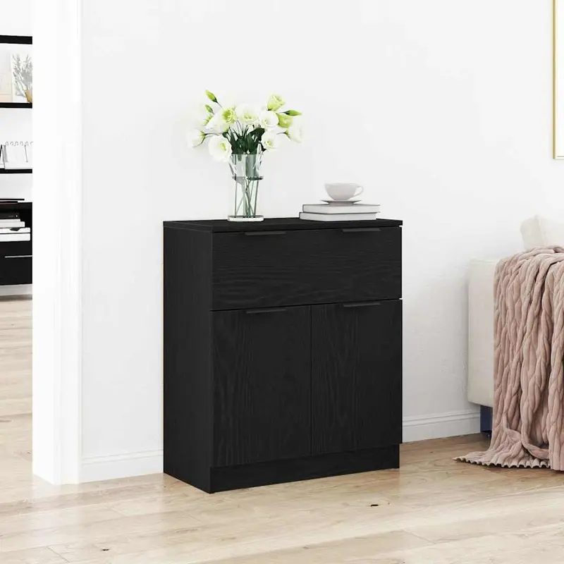 Vitrina Roble Negro 60 x 30 x 70 cm Madera contrachapada