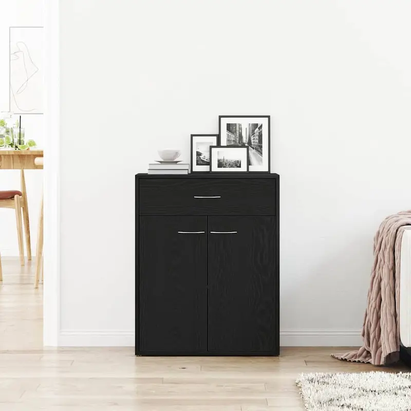 Vitrina Roble Negro 60 x 30 x 75 cm Madera contrachapada