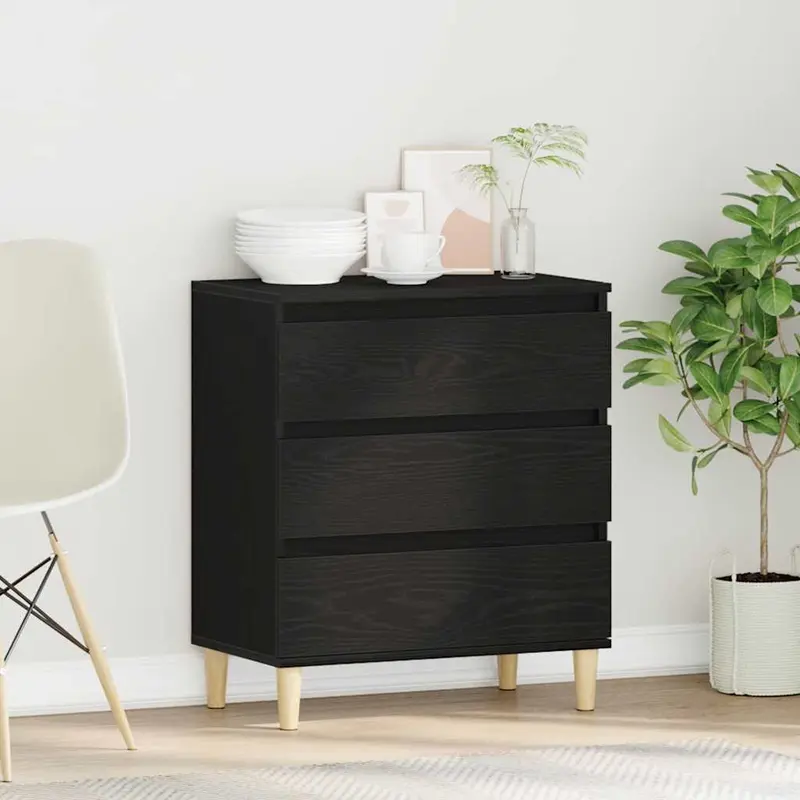 Vitrina Roble Negro 60 x 35 x 70 cm Madera contrachapada