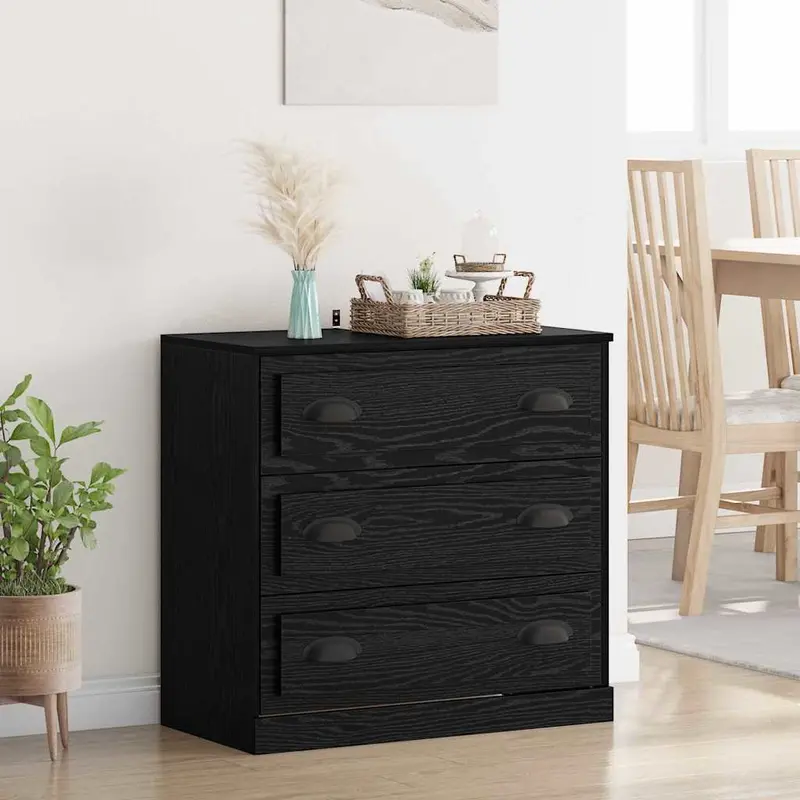 Vitrina Roble Negro 70 x 35,5 x 67,5 cm Madera contrachapada