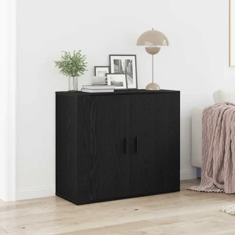 Vitrina Roble Negro 80 x 33 x 70 cm Madera contrachapada
