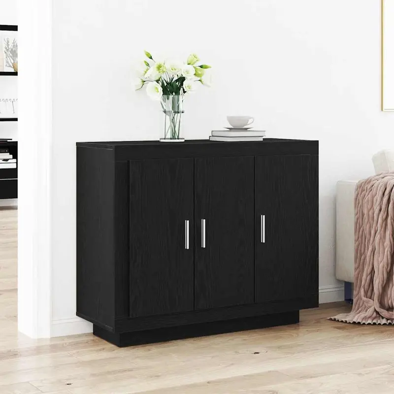 Vitrina Roble Negro 92 x 35 x 75 cm Madera contrachapada