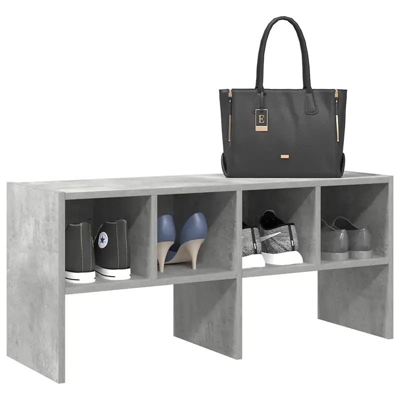 Zapatero apilable gris hormigón 89,5x30x40 cm