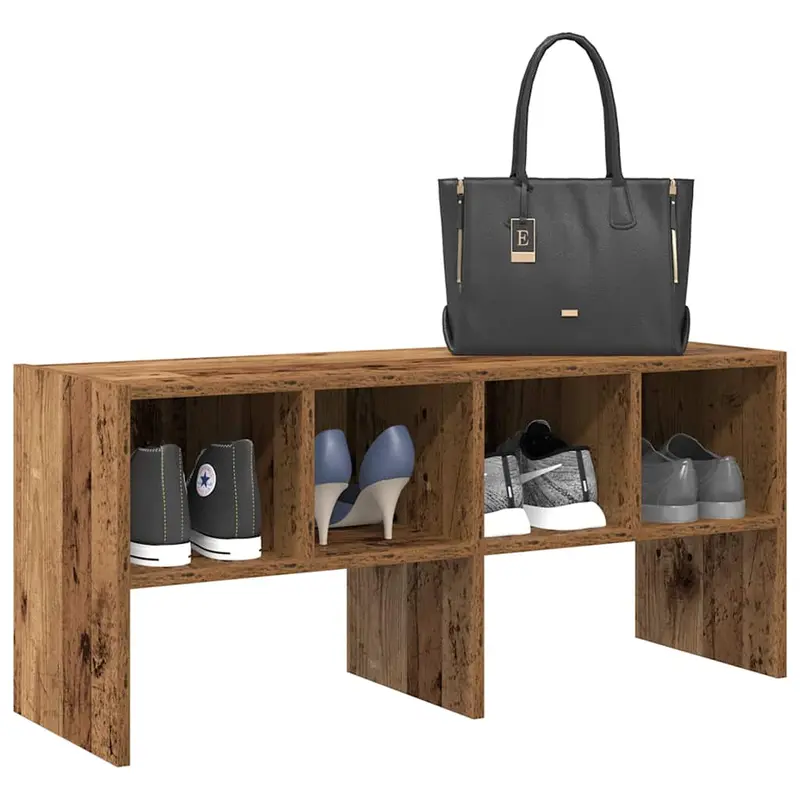 Zapatero apilable madera vieja 89,5x30x40 cm
