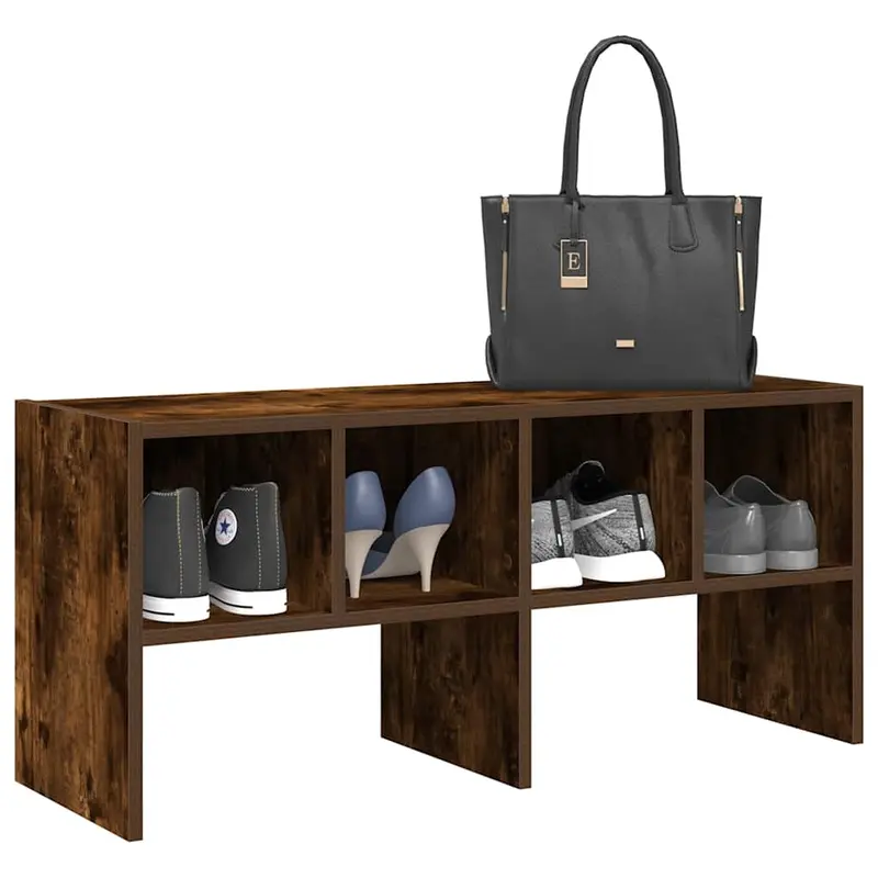 Zapatero apilable roble ahumado 89,5x30x40 cm