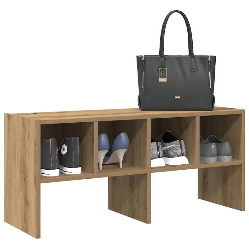 Zapatero apilable roble artesanal 89,5x30x40 cm