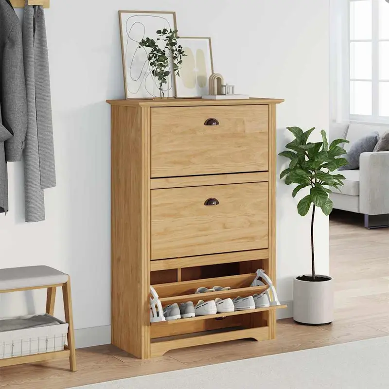 Zapatero BODO Marrón miel 80 x 35 x 118 cm Madera contrachapada