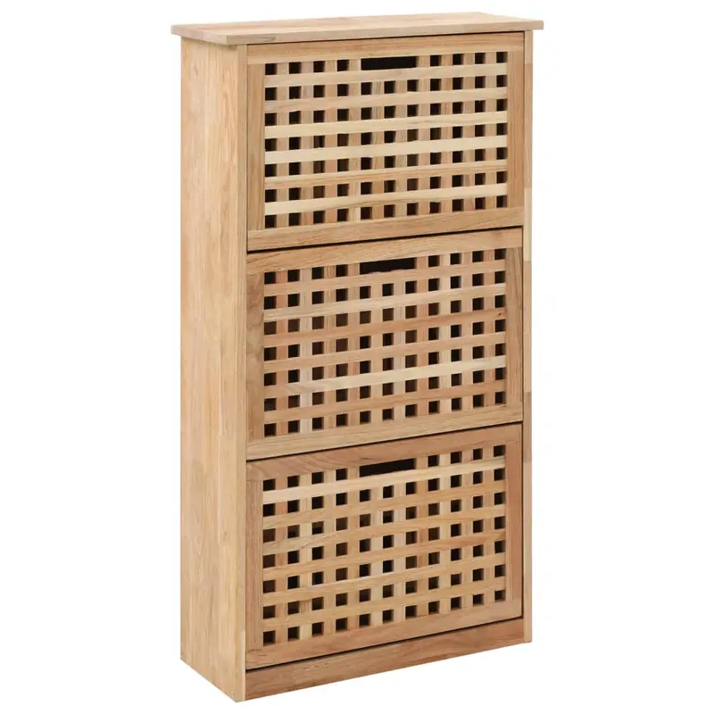 Zapatero de madera maciza de nogal 55x20x104 cm