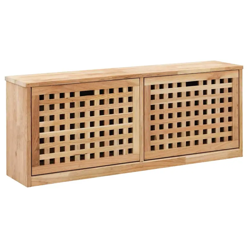 Zapatero de madera maciza de nogal 94x20x38 cm