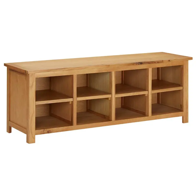 Zapatero de madera maciza de roble 114x37x45 cm