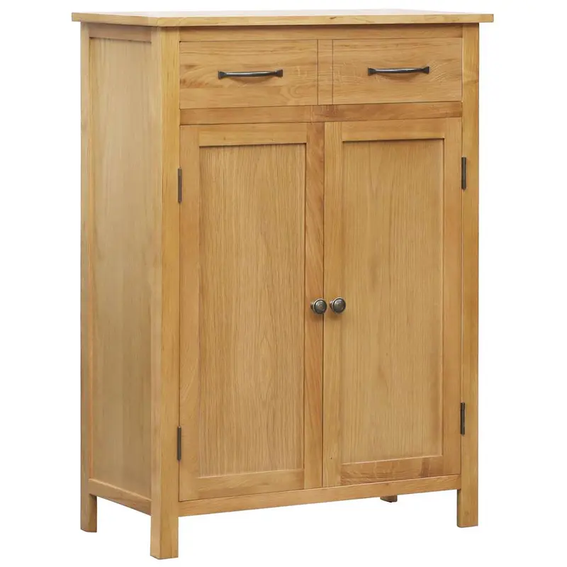 Zapatero de madera maciza de roble 76x37x105 cm