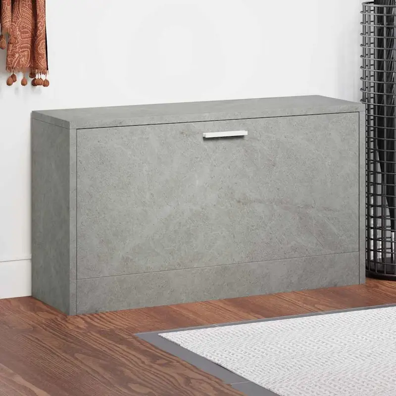 Zapatero madera contrachapada gris hormigón 80x24x45 cm