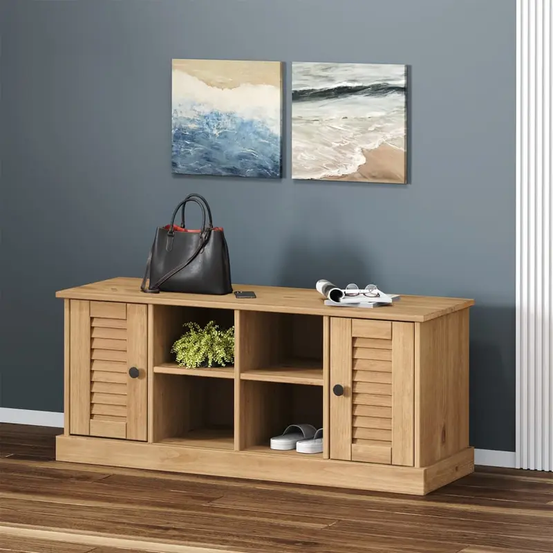 Zapatero VIGO madera maciza de pino 106x35x45 cm
