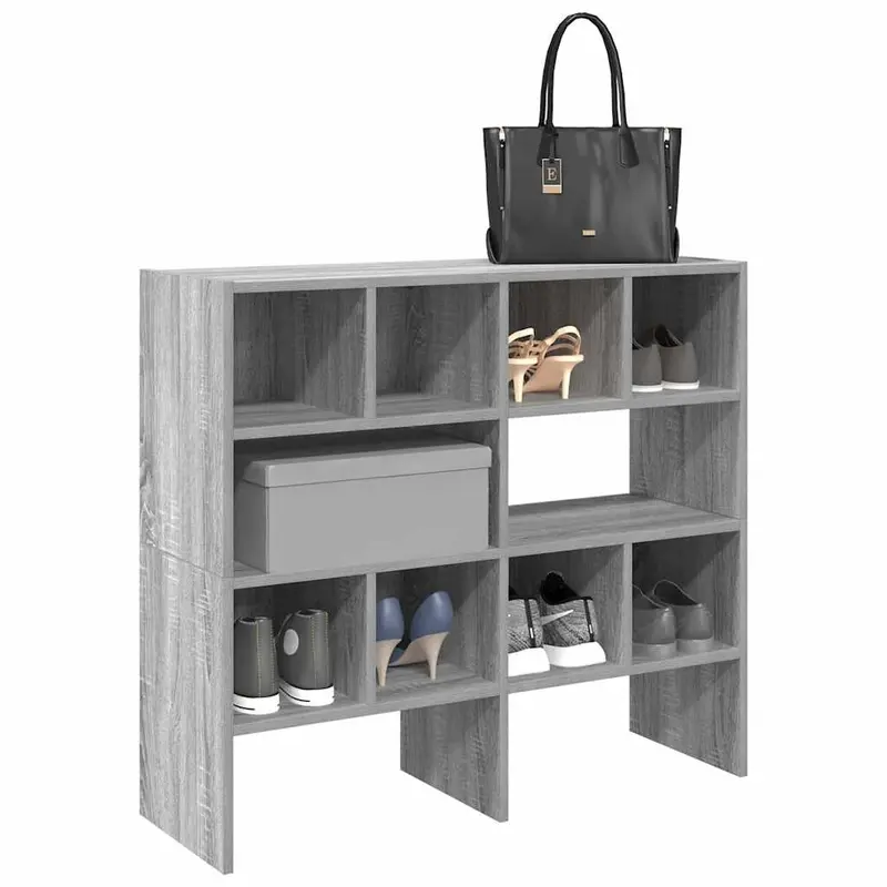 Zapateros 2 uds apilables gris sonoma 89,5x30x40 cm