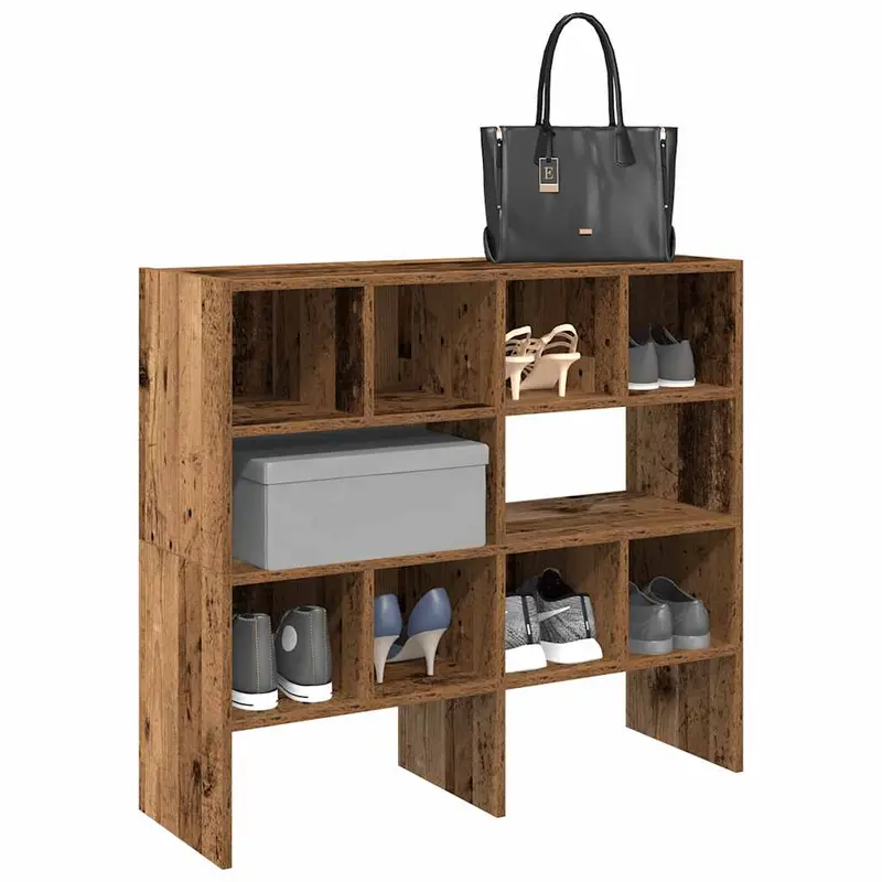 Zapateros 2 uds apilables madera vieja 89,5x30x40 cm