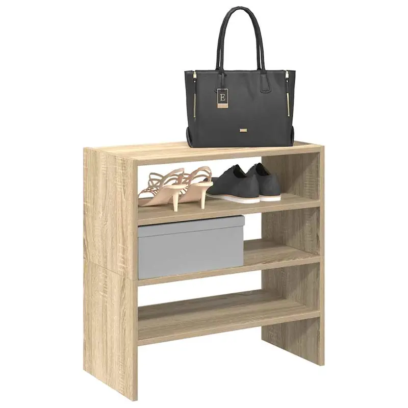 Zapateros 2 uds apilables roble sonoma 60x30x30,5 cm