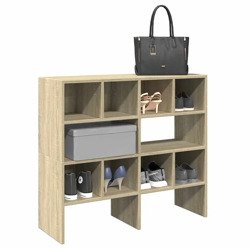 Zapateros 2 uds apilables roble sonoma 89,5x30x40 cm